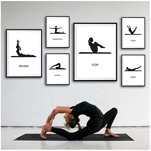 Carteles e impresiones Pilates Gift Pilates Studio Decor Modern Minimalism Inspiration Wall Art Canvas Painting Pictures-50x70cm 40x60cm 30x40x4Pcscm Sin marco