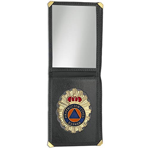 Cartera + Placa Protección Civil | Cartera de Polipiel identificativa con Chapa/Insignia para decoración, coleccionismo y atrezzo Cartera + Placa Protección Civil | Cartera de Polipiel identificativa con Chapa/Insignia para decoración, coleccionismo y atrezzo