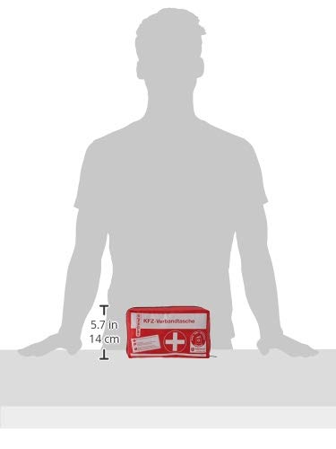 Cartrend 7730042 Kit de primeros auxilios rojo, DIN 13164, con manual de primeros auxilios
