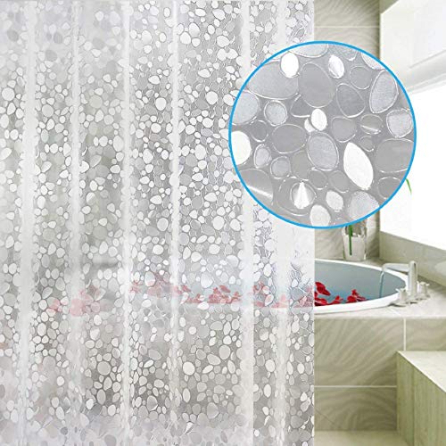 Carttiya Cortina Baño, EVA Cortinas de Ducha/Bañera Cortina, Impermeable|Resistente al Moho|Antibacteriano|180X180 CM| con 3 Imanes en la Parte Inferior y 12 Ganchos a Prueba de Herrumbre