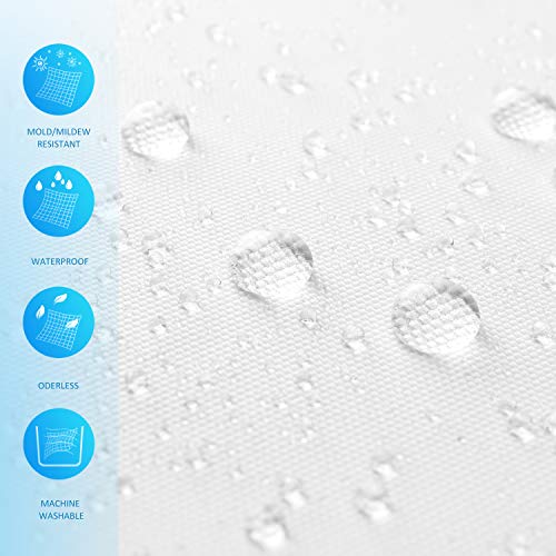 Carttiya Cortina de BaƱo, Cortina de Ducha Blanca, Tela Impermeable y Antimoho, Cortina de Fibra y PoliƩster, Lavable a MƔquina, 180x180cm con 12 Anillas Antioxidantes, DiseƱo de Dobladillo Ponderado Carttiya Cortina de BaƱo, Cortina de Ducha Blanca, Tela Impermeable y Antimoho, Cortina de Fibra y PoliƩster, Lavable a MƔquina, 180x180cm con 12 Anillas Antioxidantes, DiseƱo de Dobladillo Ponderado