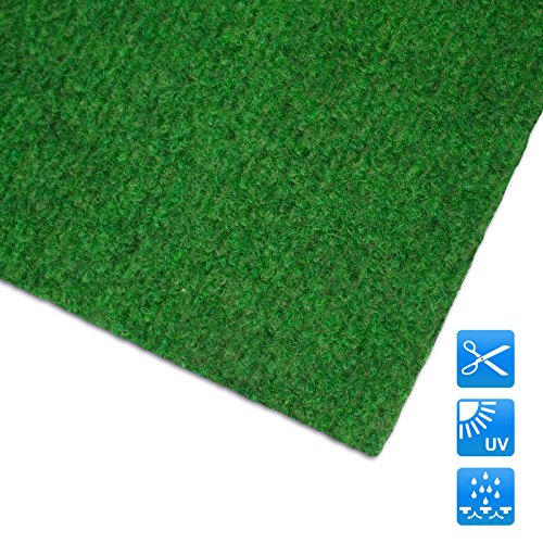 casa pura Estera de césped Artificial Alfombra Exterior Exterior | Adecuado para balcón, terraza y jardín | Múltiples Colores y tamaños | Verde - 100x200cm