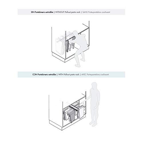 Casaenorden - Pantalonero extraíble Doble con Bandeja - 18 Pantalones - Perchero para Pantalones, Acero Cromo