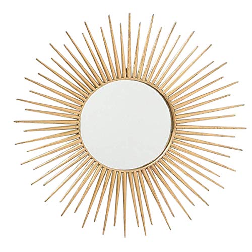 CasaJame Hogar Muebles Decoración Espejo de Pared en Forma de Sol Estilo Étnico Moderno Hierro Dorado Ø 75 cm CasaJame Hogar Muebles Decoración Espejo de Pared en Forma de Sol Estilo Étnico Moderno Hierro Dorado Ø 75 cm