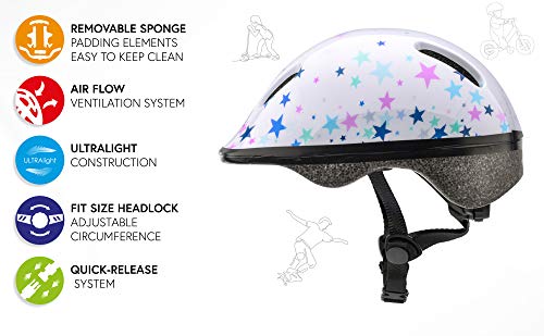 Casco Bicicleta Bebe Helmet Bici Ciclismo para Niño - Cascos para Infantil Bici Helmet para Patinete Ciclismo Montaña BMX Carretera Skate Patines monopatines (XS 44-48 cm, Space)