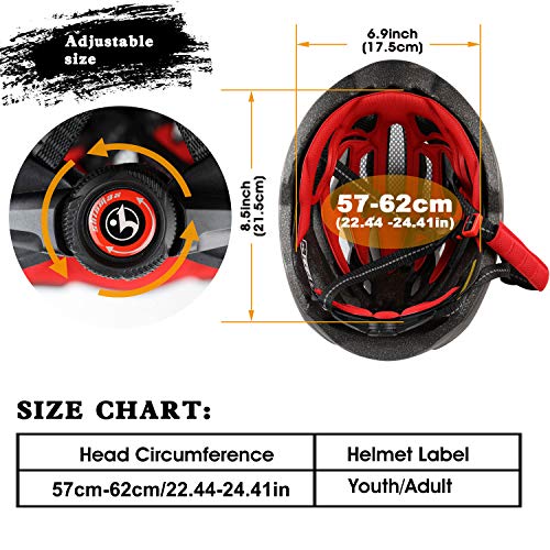 Casco Bicicleta/Casco Bicic con Luz LED,Certificado CE,Casco Ciclismo con Visera y Forro Desmontable Especializado con Luz de Seguridad Super Light Casco Bici para Skateboarding Ski & Snowboard Casco Bicicleta/Casco Bicic con Luz LED,Certificado CE,Casco Ciclismo con Visera y Forro Desmontable Especializado con Luz de Seguridad Super Light Casco Bici para Skateboarding Ski & Snowboard