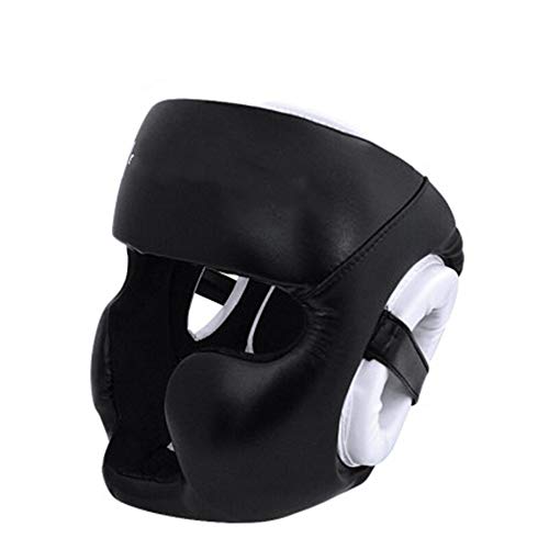 Casco boxeo Campana de boxeo hombres y mujeres profesionales Sanda La lucha contra la máscara del casco de boxeo artes marciales La lucha contra la Competencia Sombrero ( Color : Black , Size : M )