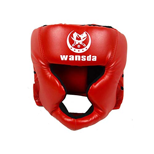 Casco de boxeo profesional de piel sintética esencial para combatir UFC, lucha, judo, kickboxing, karate, artes marciales, MMA, Muay Thai, Taekwondo, casco protector para casco de sparring