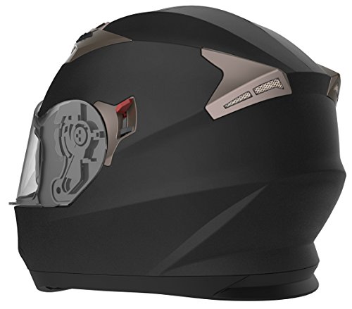 Casco Moto Integral ECE Homologado - YEMA YM-829 Casco de Moto Scooter para Mujer Hombre Adultos con Doble Visera -Negro Mate-S Casco Moto Integral ECE Homologado - YEMA YM-829 Casco de Moto Scooter para Mujer Hombre Adultos con Doble Visera -Negro Mate-S