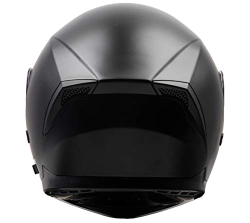 Casco Moto Integral ECE Homologado - YEMA YM-831 Casco de Moto Scooter para Mujer Hombre Adultos con Doble Visera -Negro Mate-L