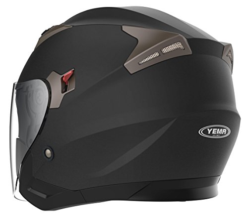 Casco Moto Jet ECE Homologado - YEMA YM-627 Casco Moto Abierto Custom Scooter para Mujer Hombre Adultos con Doble Visera-Negro Mate-S Casco Moto Jet ECE Homologado - YEMA YM-627 Casco Moto Abierto Custom Scooter para Mujer Hombre Adultos con Doble Visera-Negro Mate-S