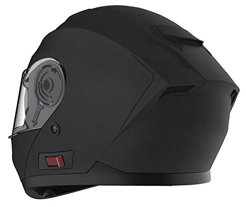 Casco Moto Modular ECE Homologado - YEMA YM-926 Casco de Moto Integral Scooter para Mujer Hombre Adultos con Doble Visera-Negro Mate-XL