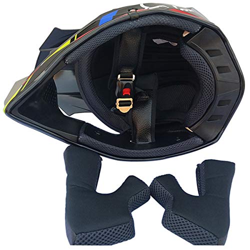 Casco Motocross Niño 5~12 Años ECE Homologado Casco Moto Integral Unisex para Moto Cross Descenso Enduro MTB Quad BMX Bicicleta (Gafas+Máscara+Guantes) con Diseño FOX - MJH-01 - Mate Negro Naranja