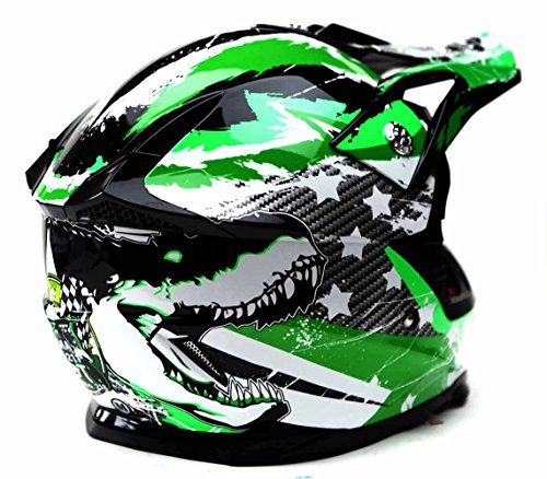 Casco Motocross Niño ECE Homologado - YEMA YM-211 Casco de Moto Infantil Cross Integral Enduro Infantil para Mujer Hombre Adultos, M