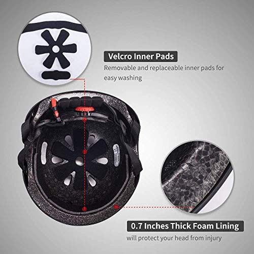 Casco Skate Casco Bicicleta con Certificado CE Unisex Adultos Hombres y Mujeres Multi-Deporte para Ciclismo,Skate, Patinaje Casco Skate Casco Bicicleta con Certificado CE Unisex Adultos Hombres y Mujeres Multi-Deporte para Ciclismo,Skate, Patinaje