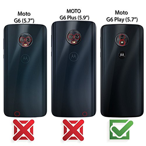 Case Collection Funda de Cuero para Motorola Moto G6 Play Estilo Cartera con Tapa abatible y Ranuras para Dinero y Tarjeta de crédito para Motorola Moto G6 Play Funda