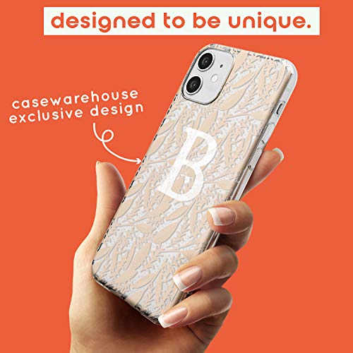 Case Warehouse Extracto Floral Personalizada del Monograma Sutil Slim Funda para iPhone 11 TPU Protector Ligero Phone Protectora con Personalizado Nombre Iniciales