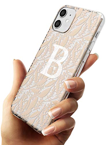 Case Warehouse Extracto Floral Personalizada del Monograma Sutil Slim Funda para iPhone 11 TPU Protector Ligero Phone Protectora con Personalizado Nombre Iniciales