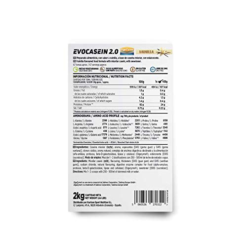 Caseína Micelar de HSN Evocasein 2.0 | Proteína para Antes de Dormir, Liberación Lenta de Aminoácidos durante la Noche | Vegetariana, Sin Gluten, Sabor Vainilla, 2 Kg Caseína Micelar de HSN Evocasein 2.0 | Proteína para Antes de Dormir, Liberación Lenta de Aminoácidos durante la Noche | Vegetariana, Sin Gluten, Sabor Vainilla, 2 Kg