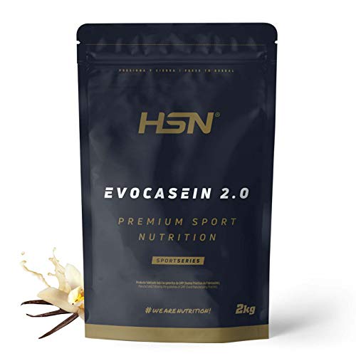Caseína Micelar de HSN Evocasein 2.0 | Proteína para Antes de Dormir, Liberación Lenta de Aminoácidos durante la Noche | Vegetariana, Sin Gluten, Sabor Vainilla, 2 Kg