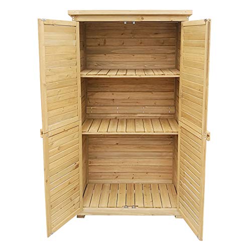 Caseta de jardín 870x465x1600mm con puerta laminada, madera de pícea con tejado de betún, cobertizo