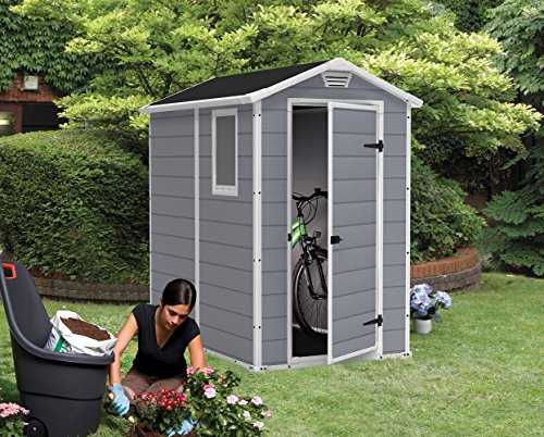 CASETA DE JARDÍN KETER | MANOR 4X6 S | COLOR GRIS | Caseta de jardín con suelo, sistema de ventilación, puerta y ventana. Lo mejor en casetas de resina. CASETA DE JARDÍN KETER | MANOR 4X6 S | COLOR GRIS | Caseta de jardín con suelo, sistema de ventilación, puerta y ventana. Lo mejor en casetas de resina.