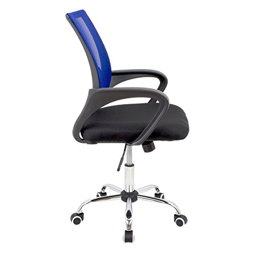 CashOffice - Silla de Escritorio Ergonómica, Silla de Oficina Giratoria con Respaldo Transpirable (Azul)