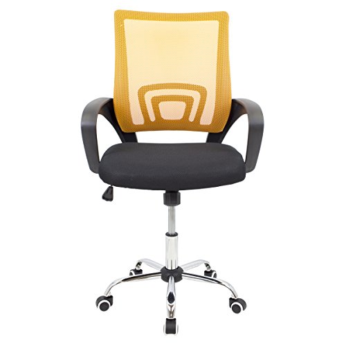 CashOffice - Silla de Escritorio Ergonómica, Silla de Oficina Giratoria con Respaldo Transpirable (Naranja)