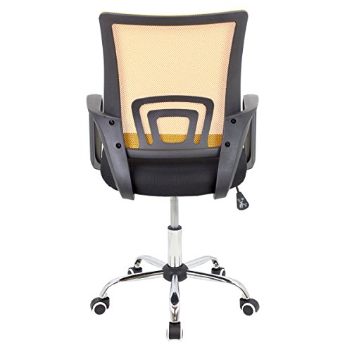 CashOffice - Silla de Escritorio Ergonómica, Silla de Oficina Giratoria con Respaldo Transpirable (Naranja)