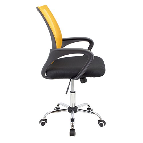 CashOffice - Silla de Escritorio Ergonómica, Silla de Oficina Giratoria con Respaldo Transpirable (Naranja)