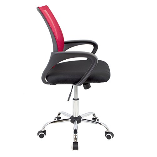 CashOffice - Silla de Escritorio Ergonómica, Silla de Oficina Giratoria con Respaldo Transpirable (Rojo)