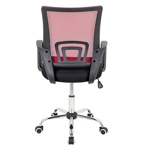 CashOffice - Silla de Escritorio Ergonómica, Silla de Oficina Giratoria con Respaldo Transpirable (Rojo)