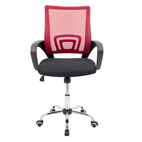 CashOffice - Silla de Escritorio Ergonómica, Silla de Oficina Giratoria con Respaldo Transpirable (Rojo)