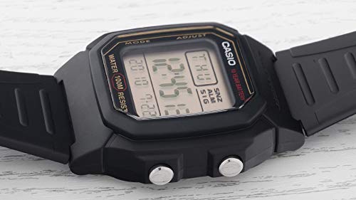 Casio Collection W-800HG-9AVES, Reloj Cuadrado con Luz LED para Hombre, Negro