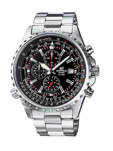 Casio EDIFICE Reloj en caja sólida, 10 BAR, Negro, para Hombre, con Correa de Acero inoxidable, EF-527D-1AVEF