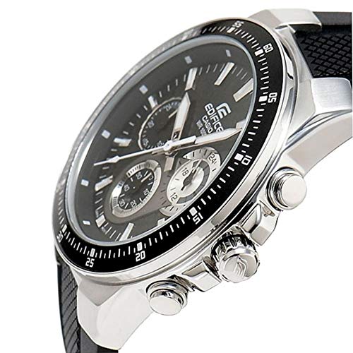 Casio EF-552-1AVEF EDIFICE - Reloj en caja sólida de acero inoxidable, 10 BAR, para Hombre, con Correa de Acero macizo, Negro