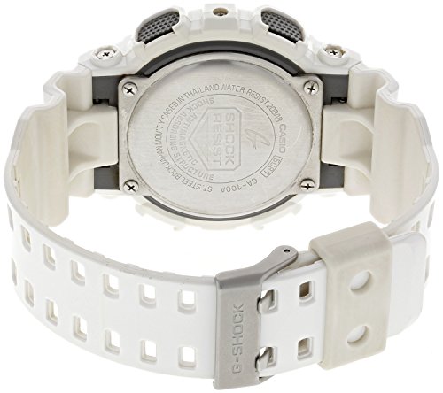 Casio G-SHOCK Reloj Analógico-Digital, 20 BAR, Blanco, para Hombre, GA-100A-7AER