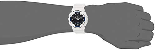 Casio G-SHOCK Reloj Analógico-Digital, 20 BAR, Blanco, para Hombre, GA-100B-7AER