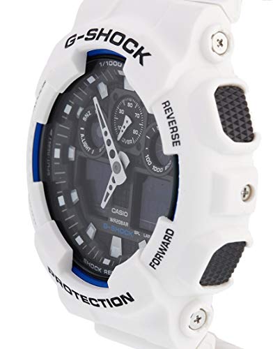 Casio G-SHOCK Reloj Analógico-Digital, 20 BAR, Blanco, para Hombre, GA-100B-7AER