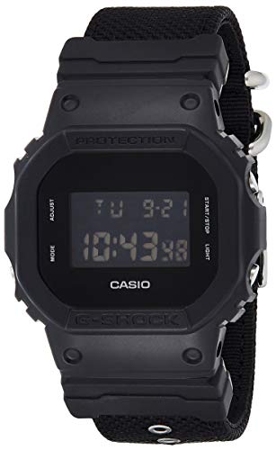 Casio G-SHOCK Reloj Digital, 20 BAR, Negro, para Hombre, con Correa de Cordura nylon, DW-5600BBN-1ER