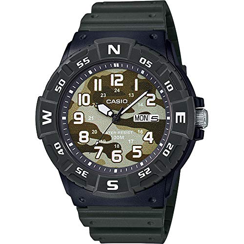 CASIO MRW-220HCM-3BVEF- Reloj Analógico para Hombre, de Cuarzo con Correa en Resina, Verde