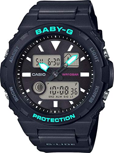 Casio Reloj Analógico-Digital para Mujer de Cuarzo con Correa en Resina BAX-100-1AER