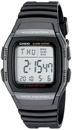 Casio Reloj analógico para Hombres de Cuarzo con Correa en Resina W96H-1BV