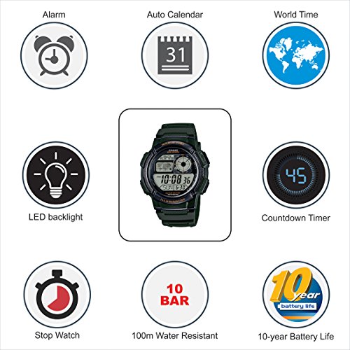 Casio Reloj con Movimiento Cuarzo japonés Man Ae-1000W-3A 40.0 mm Casio Reloj con Movimiento Cuarzo japonés Man Ae-1000W-3A 40.0 mm