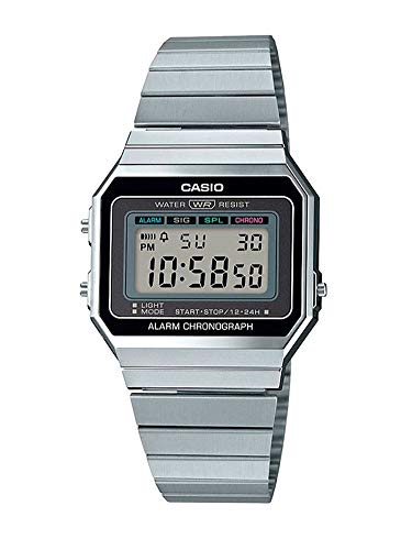 Casio Reloj Mujer de Digital con Correa en Acero Inoxidable A700WE-1AEF