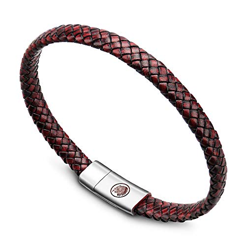 Casisto.J Pulsera Cuero Hombre - Pulsera Trenzada Hecha a Mano clásica en Negro y marrón con Cierre magnético Grabado Joyas Gratis en Caja (marrón, 21) Casisto.J Pulsera Cuero Hombre - Pulsera Trenzada Hecha a Mano clásica en Negro y marrón con Cierre magnético Grabado Joyas Gratis en Caja (marrón, 21)