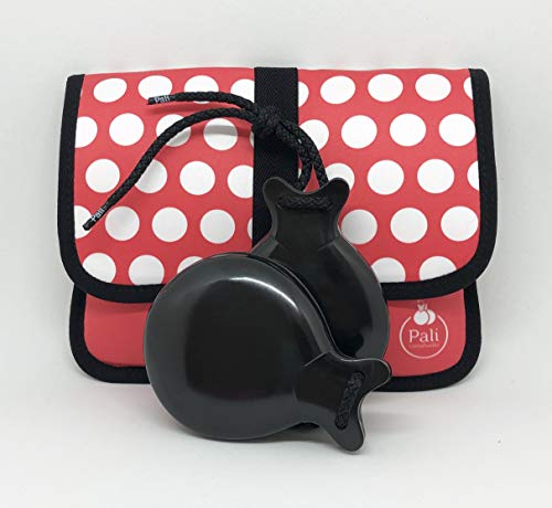 Castañuelas PALI color NEGRO con DOBLE CAJA. Ideal para el aprendizaje. (Funda Lunares) Castañuelas PALI color NEGRO con DOBLE CAJA. Ideal para el aprendizaje. (Funda Lunares)