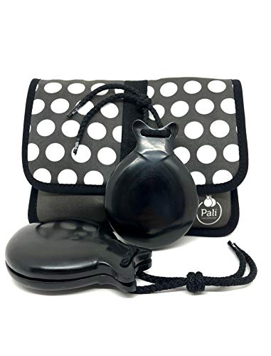Castañuelas PALI Modelo TABLAO en Fibra negra con DOBLE CAJA. Conservatorio (Funda Negra Lunares Blancos) Castañuelas PALI Modelo TABLAO en Fibra negra con DOBLE CAJA. Conservatorio (Funda Negra Lunares Blancos)
