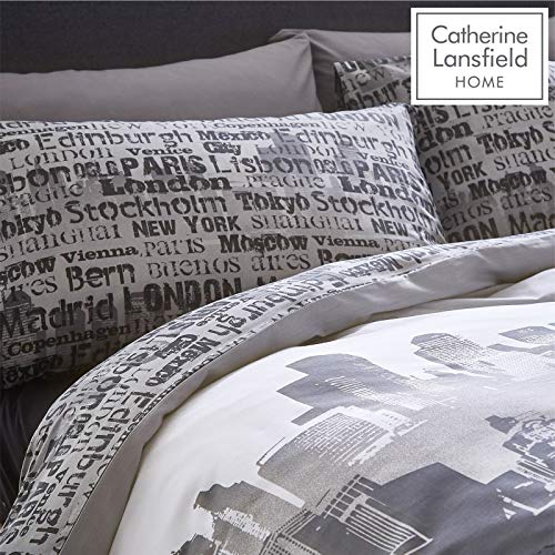 Catherine Lansfield City Scape - Juego de Cama, Funda de edredón(200 cm x 200 cm) y 2 Fundas de Almohada (50 cm x 75 cm), diseño Londres Catherine Lansfield City Scape - Juego de Cama, Funda de edredón(200 cm x 200 cm) y 2 Fundas de Almohada (50 cm x 75 cm), diseño Londres