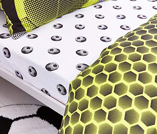 Catherine Lansfield Rich de fútbol de neón poliéster Juego de Funda nórdica, tamaño, Amarillo, Juego de Cama Individual Catherine Lansfield Rich de fútbol de neón poliéster Juego de Funda nórdica, tamaño, Amarillo, Juego de Cama Individual